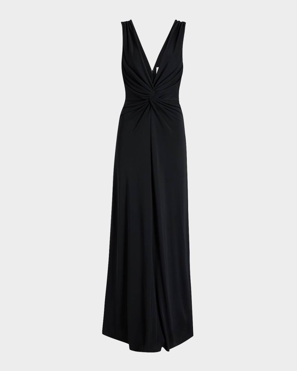 Ansey Sleeveless Twist-Front Gown